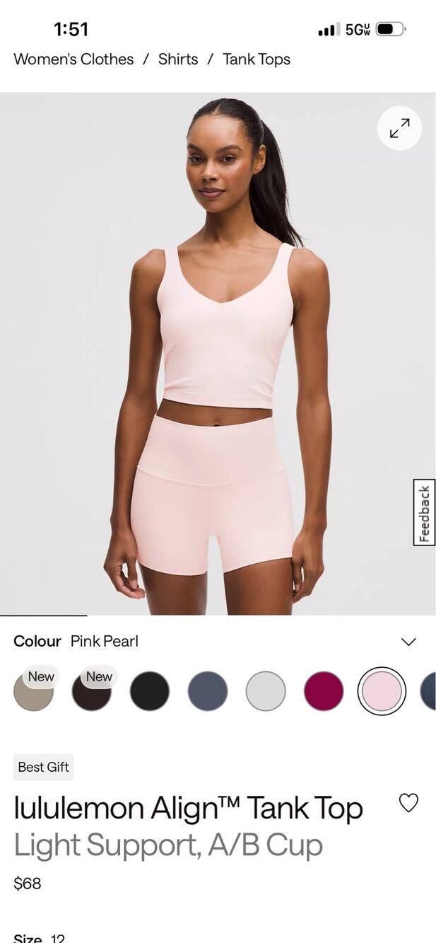 Lululemon align tank square size dot, 68$